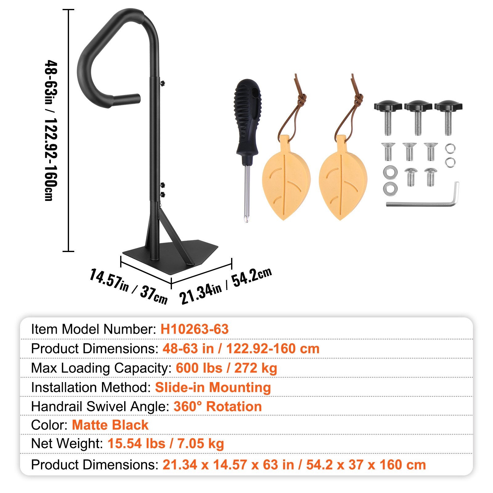 VEVOR Hot Tub Handrail, 360 Rotatable Spa Side Handrail