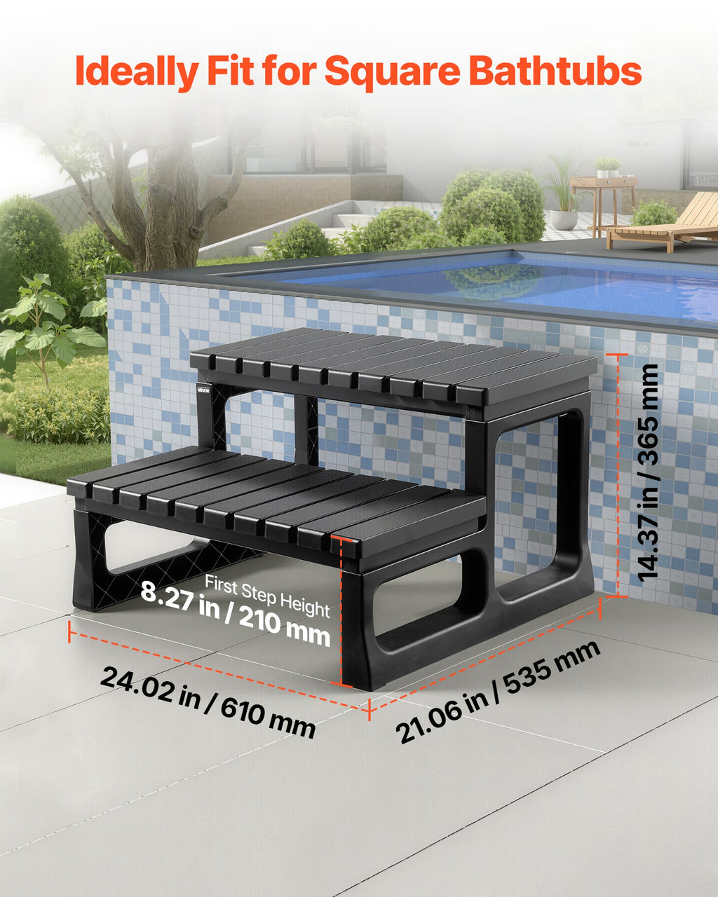 Hot Tub Steps, 2-Step Spa Heavy Duty