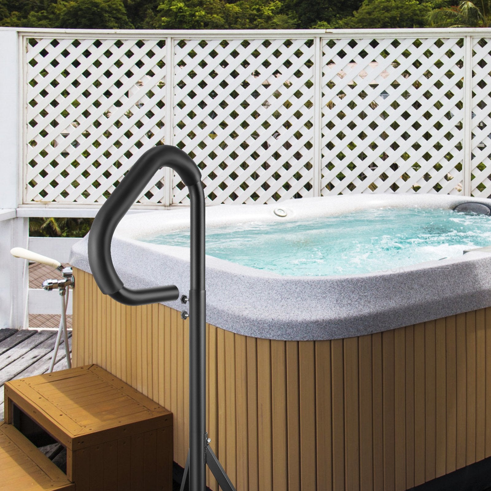Hot Tub Handrail, 360 Rotatable Spa Side Handrail With Adjustable Height