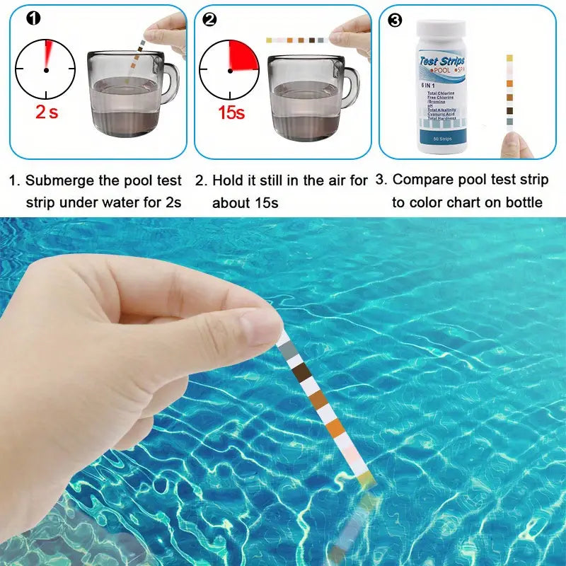 6-in-1 Test Strips for Instant Pool & Spa Water Quality