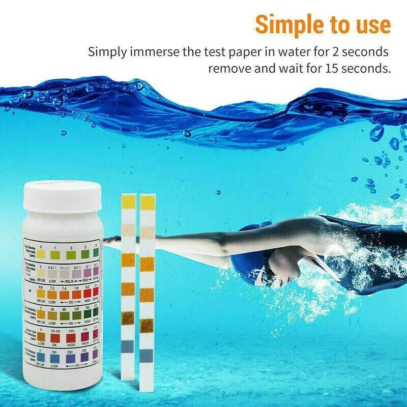6 IN 1 Chlorine Dip Test Strips, Hot Tubs and Spas